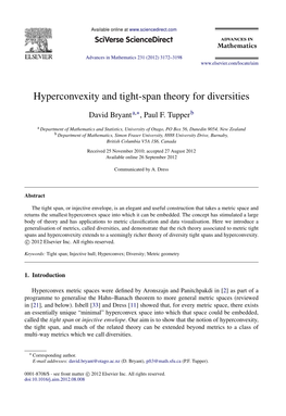 Hyperconvexity and Tight-Span Theory for Diversities