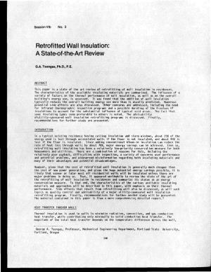 Retrofitted Wall Insulation: a State-Of-The-Art Review