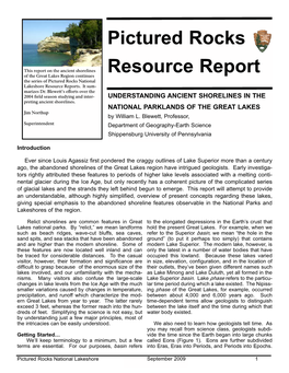 Pictured Rocks Resource Report