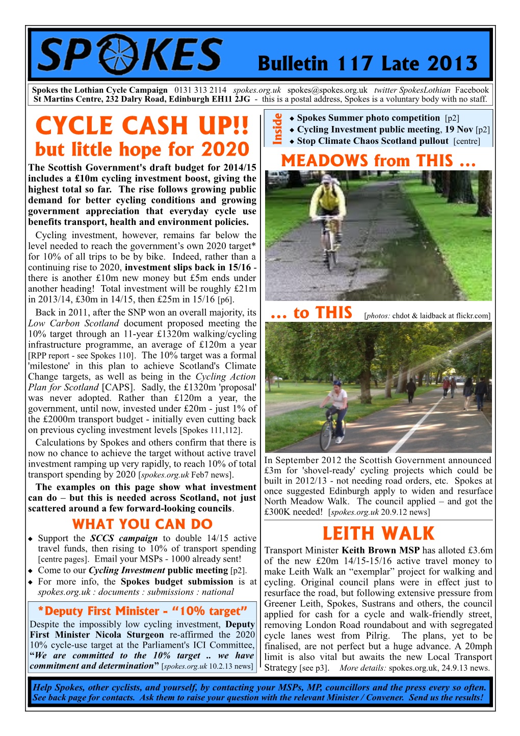 CYCLE CASH UP!! S Cycling Investment Public Meeting, 19 Nov [P2] N