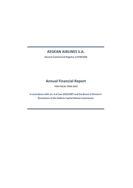 AEGEAN AIRLINES S.A. Annual Financial Report