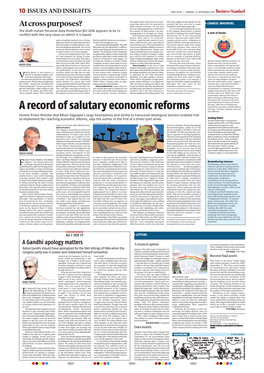 A Record of Salutary Economic Reforms Turf Wars