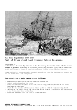 Part of Franz Josef Land Iceberg Patrol Programme