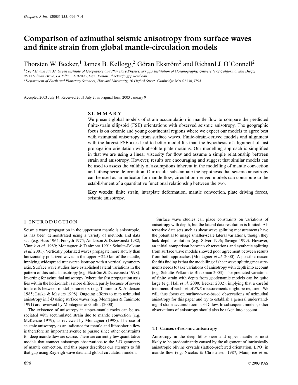 Comparison of Azimuthal Seismic Anisotropy from Surface Waves and Finite Strain from Global Mantle-Circulation Models