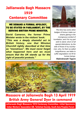 Jallianwala Bagh Centenary Committee Leaflet