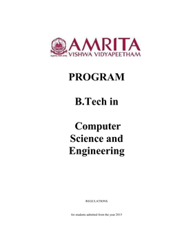 PROGRAM B.Tech in Computer Science and Engineering