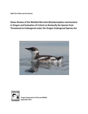 Status Review of the Marbled Murrelet