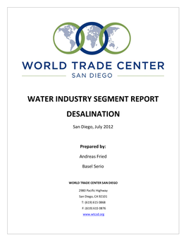 Water Industry Segment Report Desalination