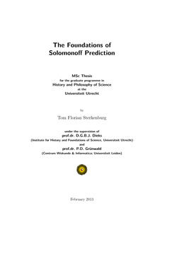 The Foundations of Solomonoff Prediction