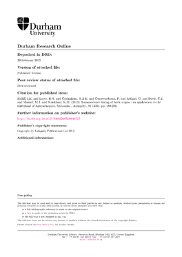 Luminescence Dating of Brick Stupas : an Application to the Hinterland of Anuradhapura, Sri Lanka.', Antiquity., 87 (335)