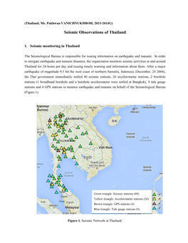 Seismic Observations of Thailand