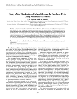 Study of the Distribution of Mustelids Over the Southern Urals Using Noninvasive Methods N