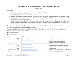 UPDATE YOUR TECHNOLOGY SKILLS - APPS, SOFTWARE, and TIPS October 2018