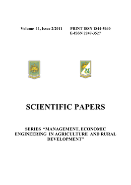 Issue 2/2011 PRINT ISSN 1844-5640 E-ISSN 2247-3527