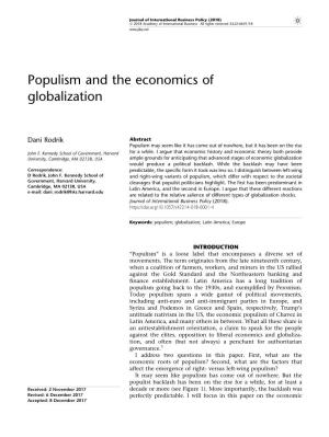 Populism and the Economics of Globalization