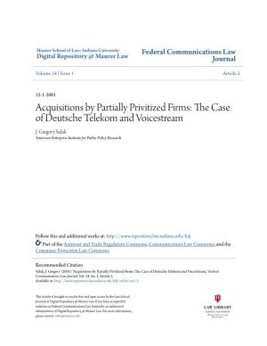 Acquisitions by Partially Privitized Firms: the Case of Deutsche