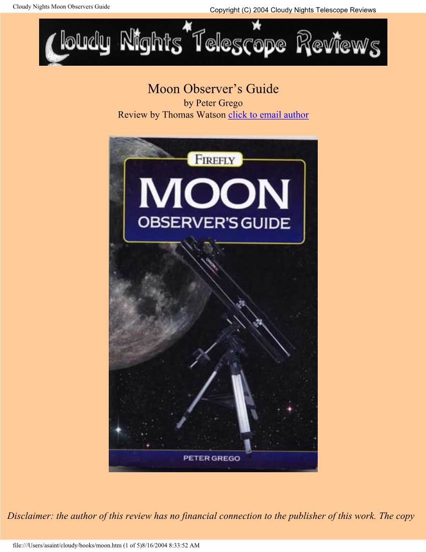 Moon Observer's Guide