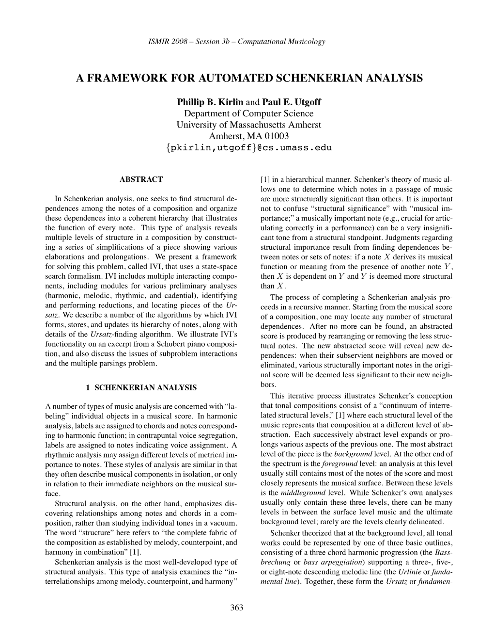 A Framework for Automated Schenkerian Analysis