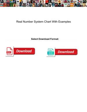 Real Number System Chart with Examples