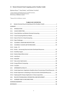 14 Market-Oriented Cloud Computing and the Cloudbus Toolkit