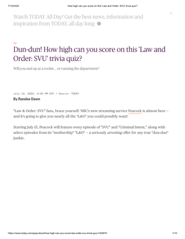 Law and Order: SVU' Trivia Quiz?