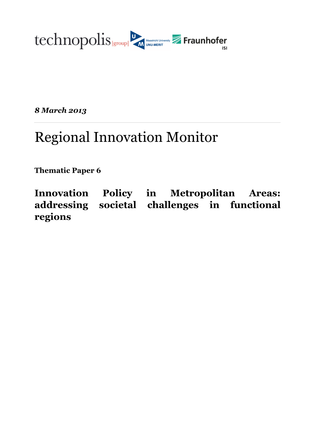 Regional Innovation Monitor