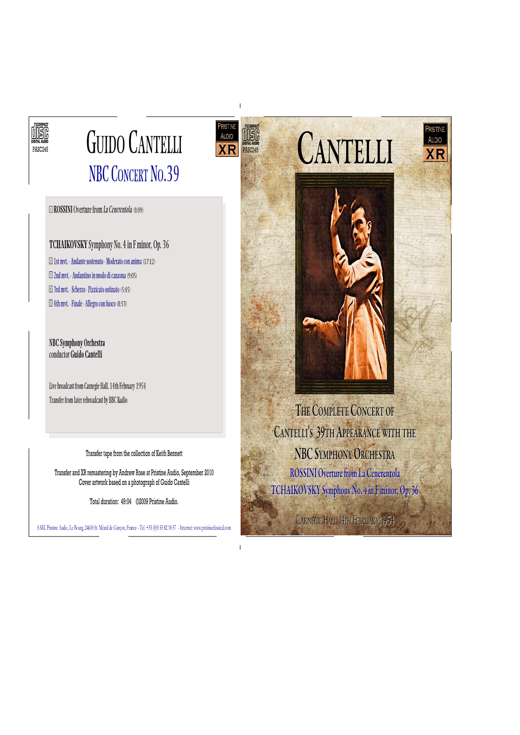 Cantelli Pasc245 Antelli Nbc Concert No.39 Cantelli