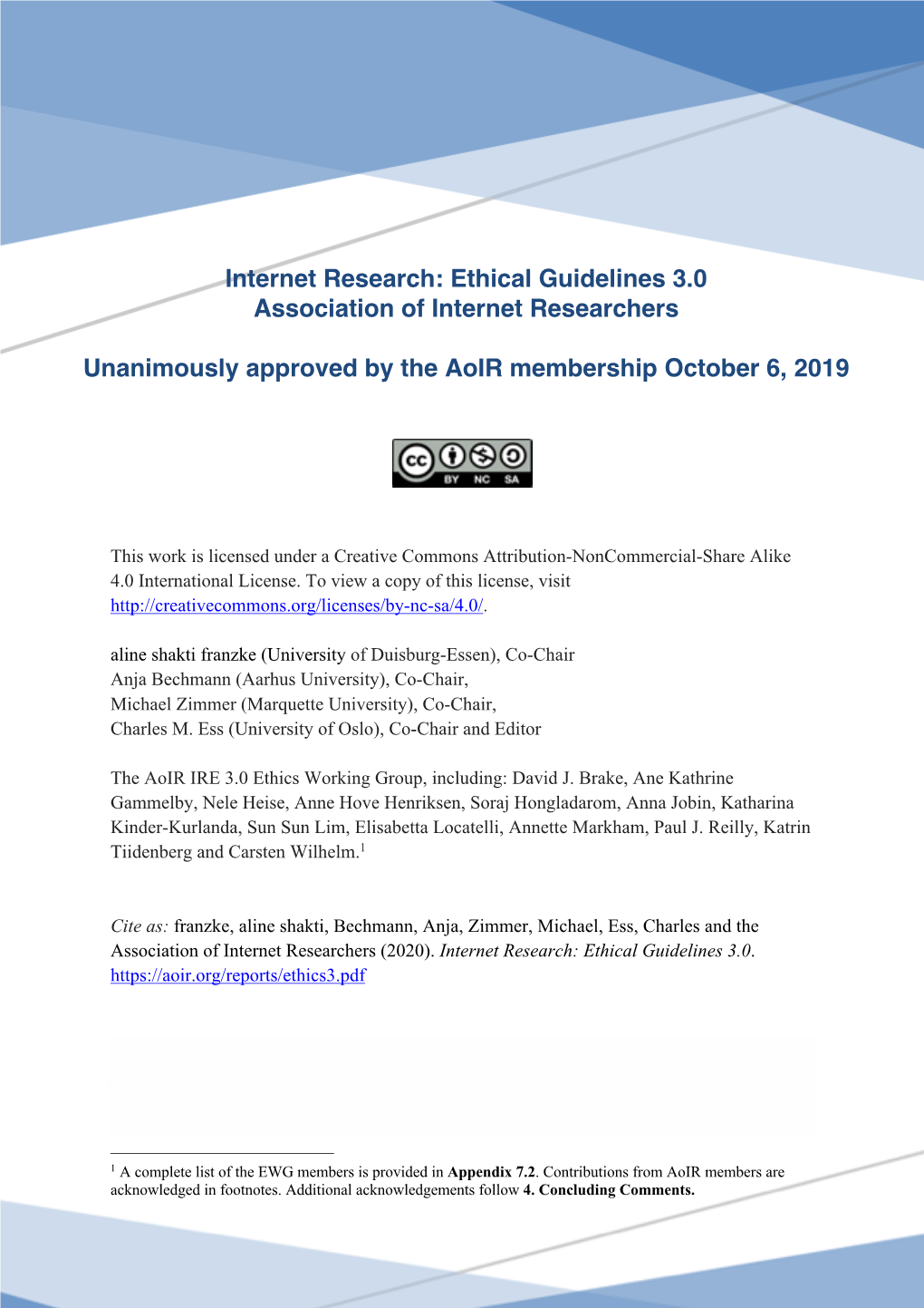 Ethical Guidelines 3.0 Association of Internet Researchers