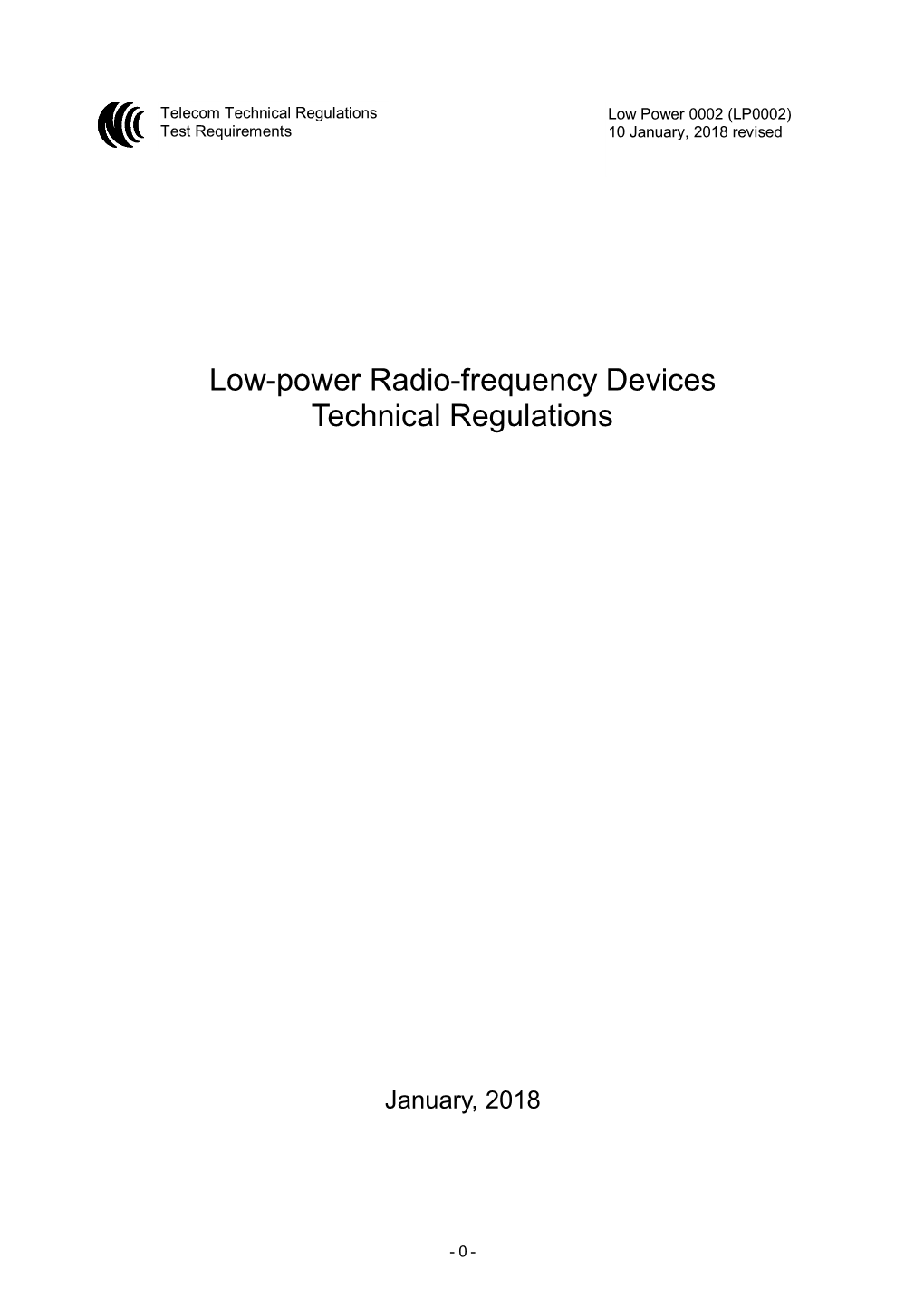 Low-Power Radio-Frequency Devices Technical Regulations