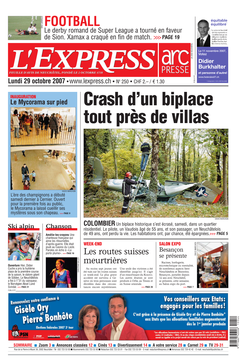 Crash D'un Biplace Tout Près De Villas