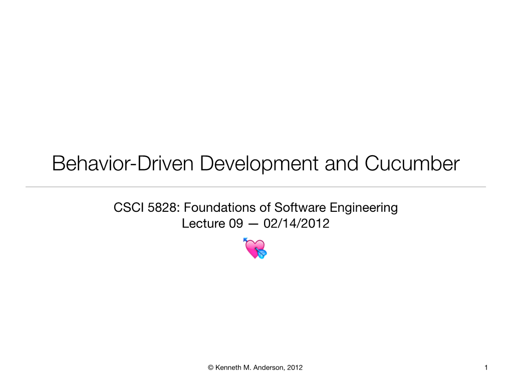 Behavior-Driven Development and Cucumber