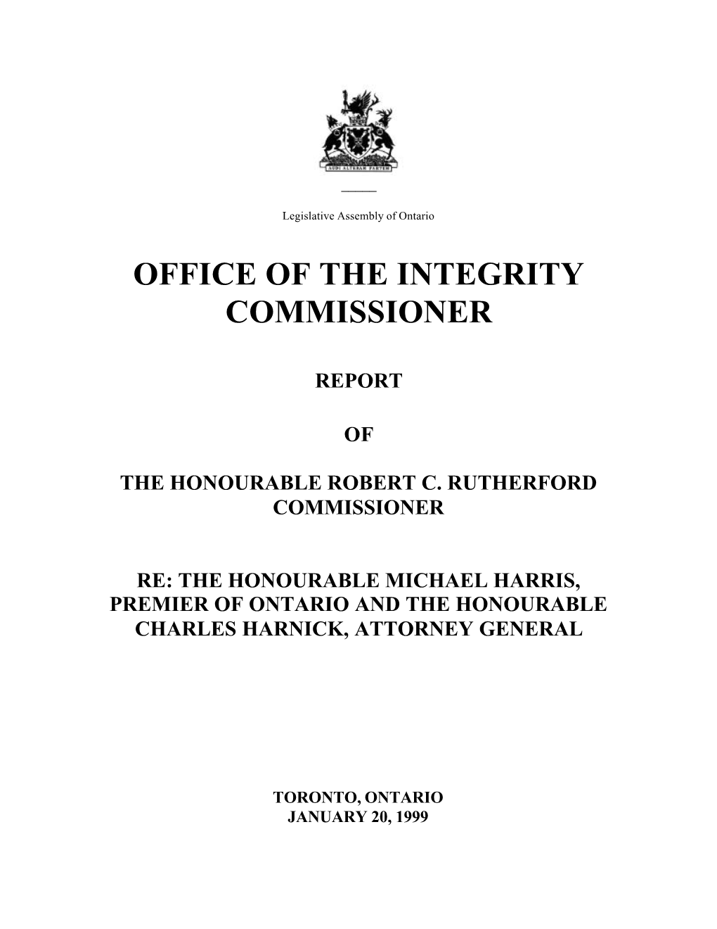 Office of the Integrity Commissioner