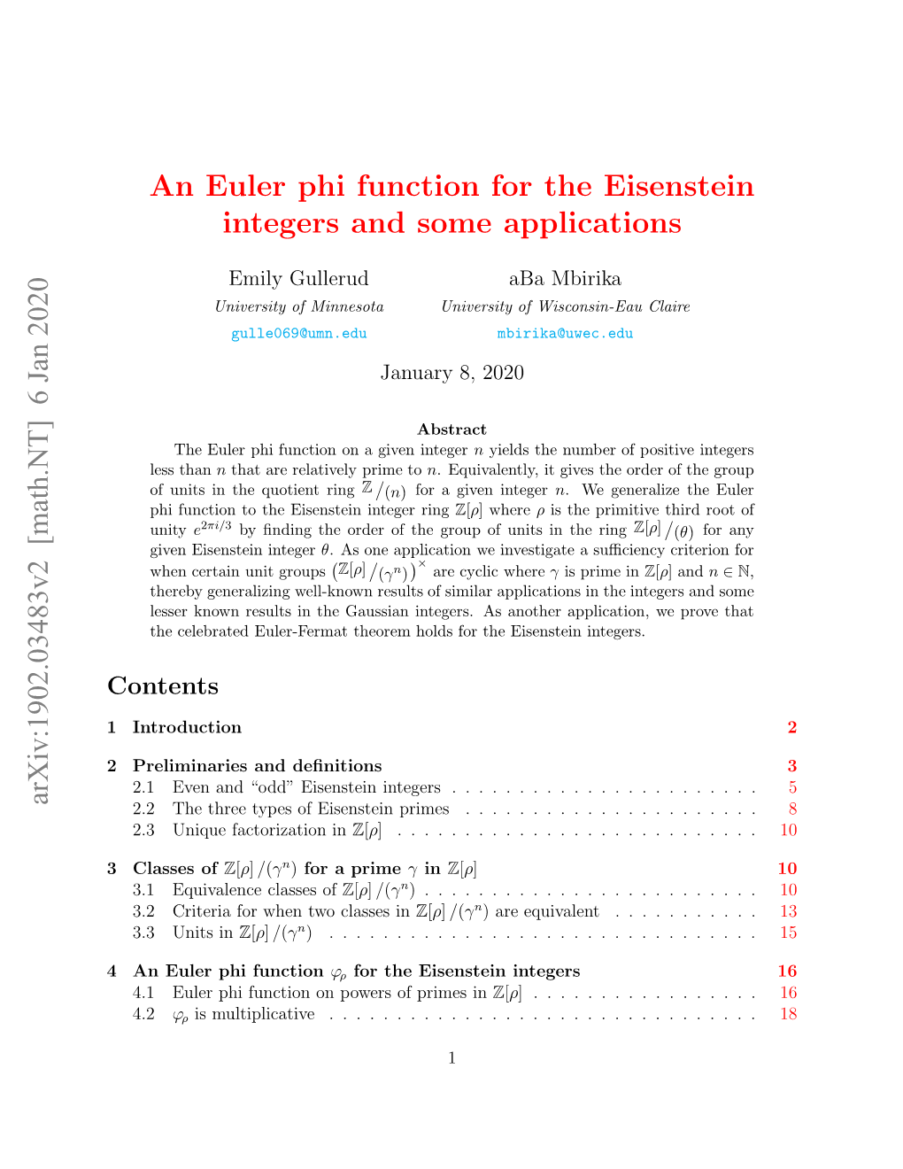 An Euler Phi Function for the Eisenstein Integers and Some Applications