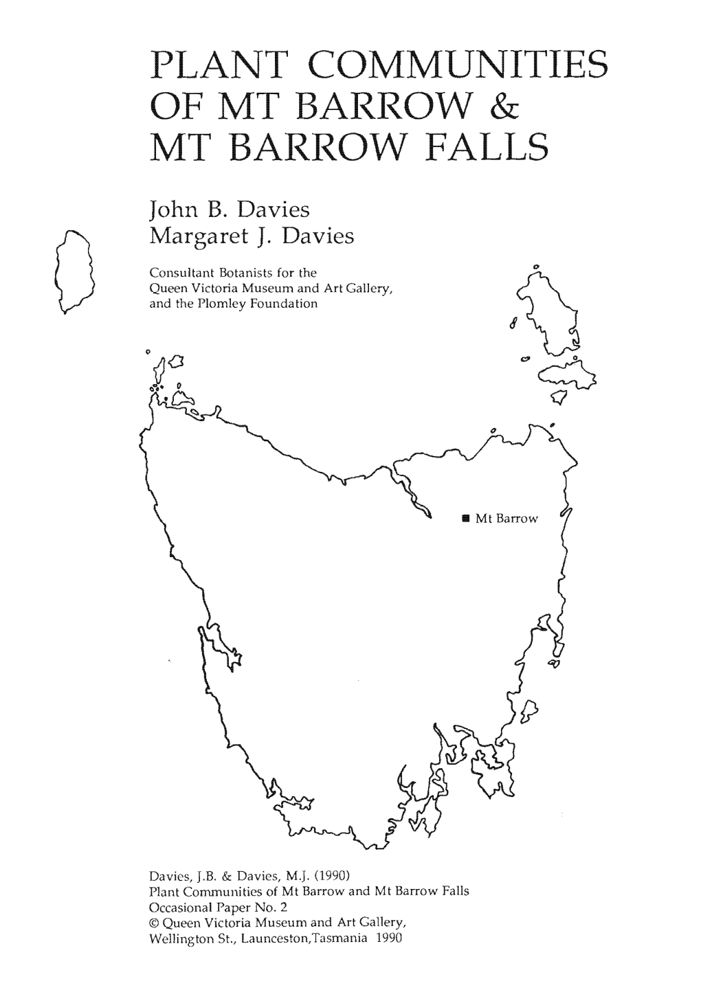 Plant Communities of Mt Barrow & Mt Barrow Falls