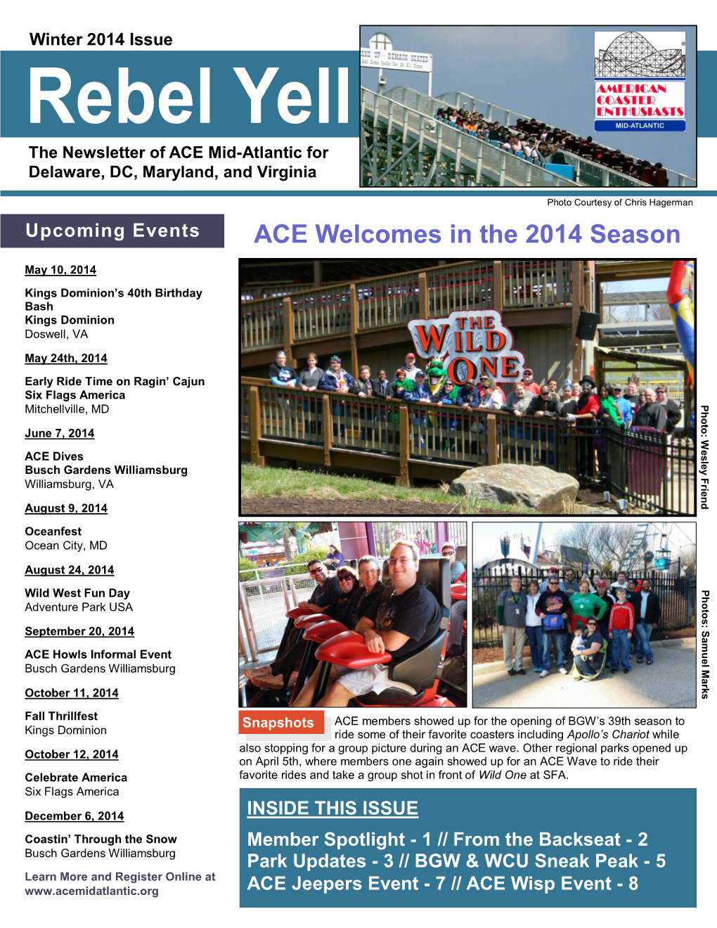 Rebel Yell the Newsletter of ACE Mid-Atlantic for Delaware, DC, Maryland, and Virginia