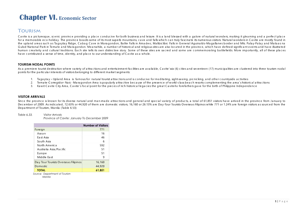 TOURISM Chapter VI.Economic Sector