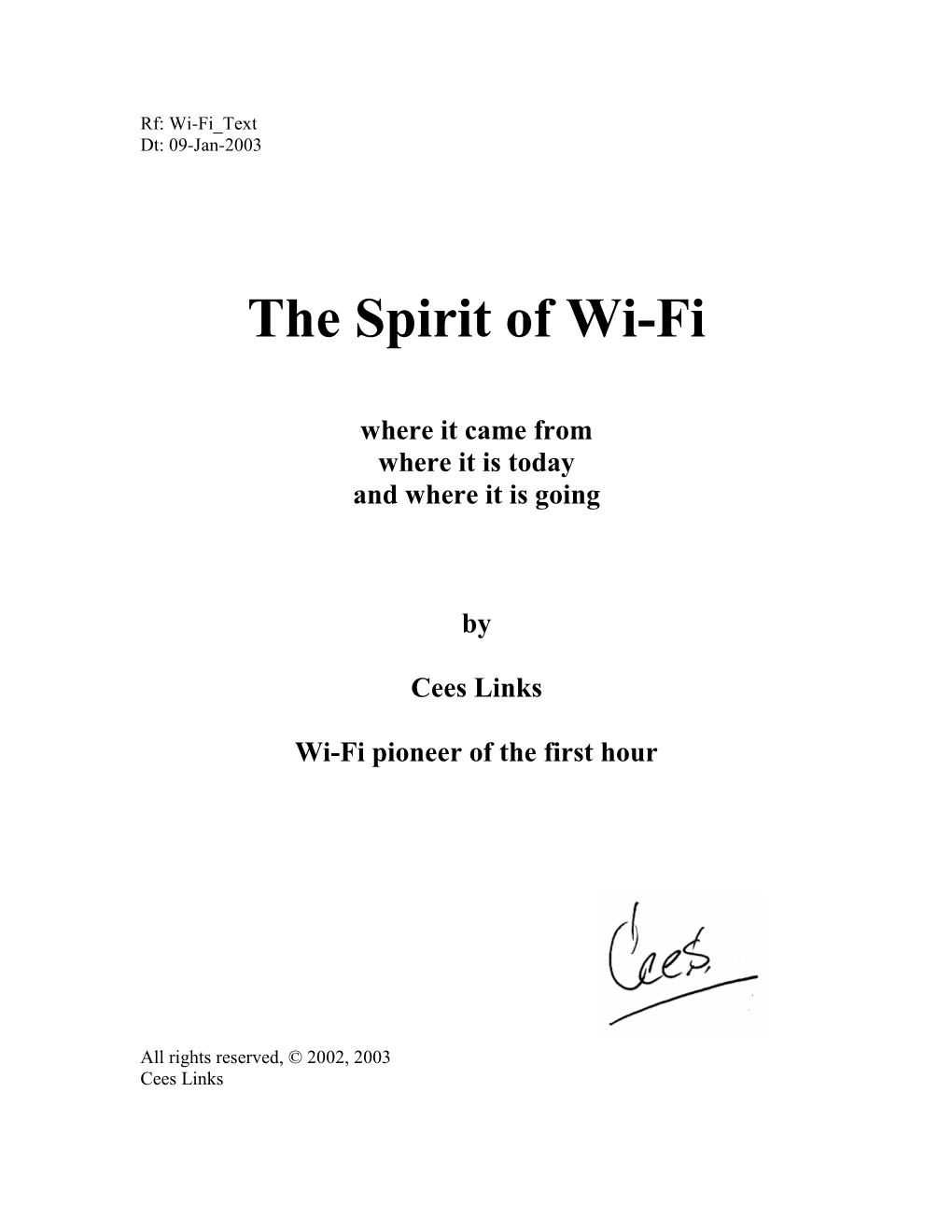 The Spirit of Wi-Fi
