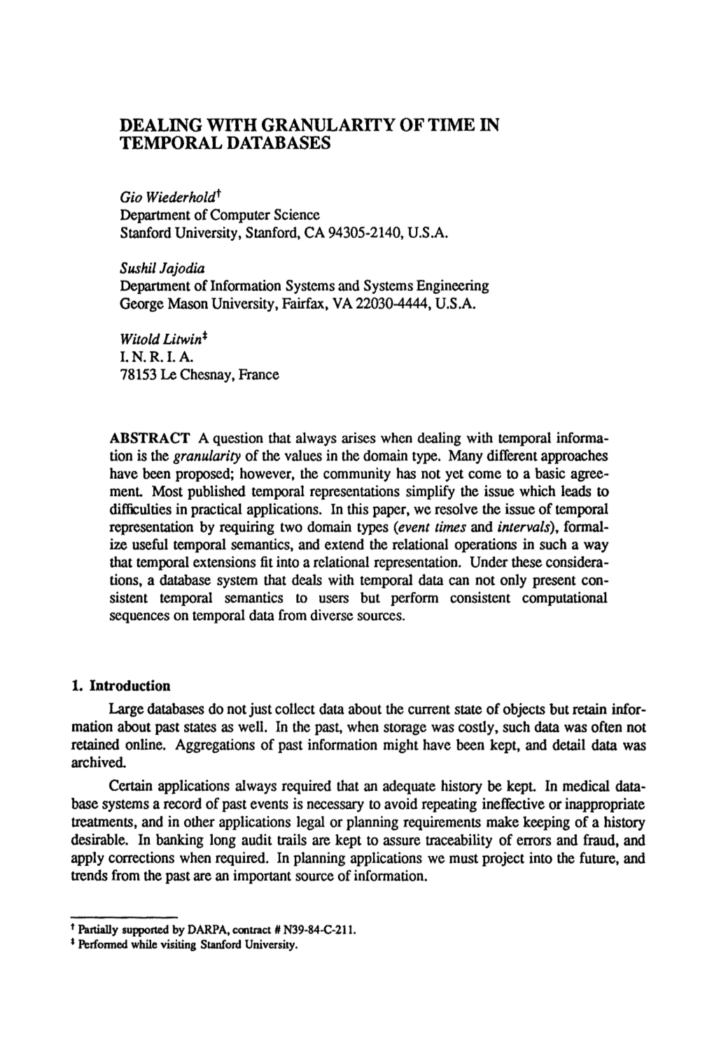 Dealing with Granularity of Time in Temporal Databases