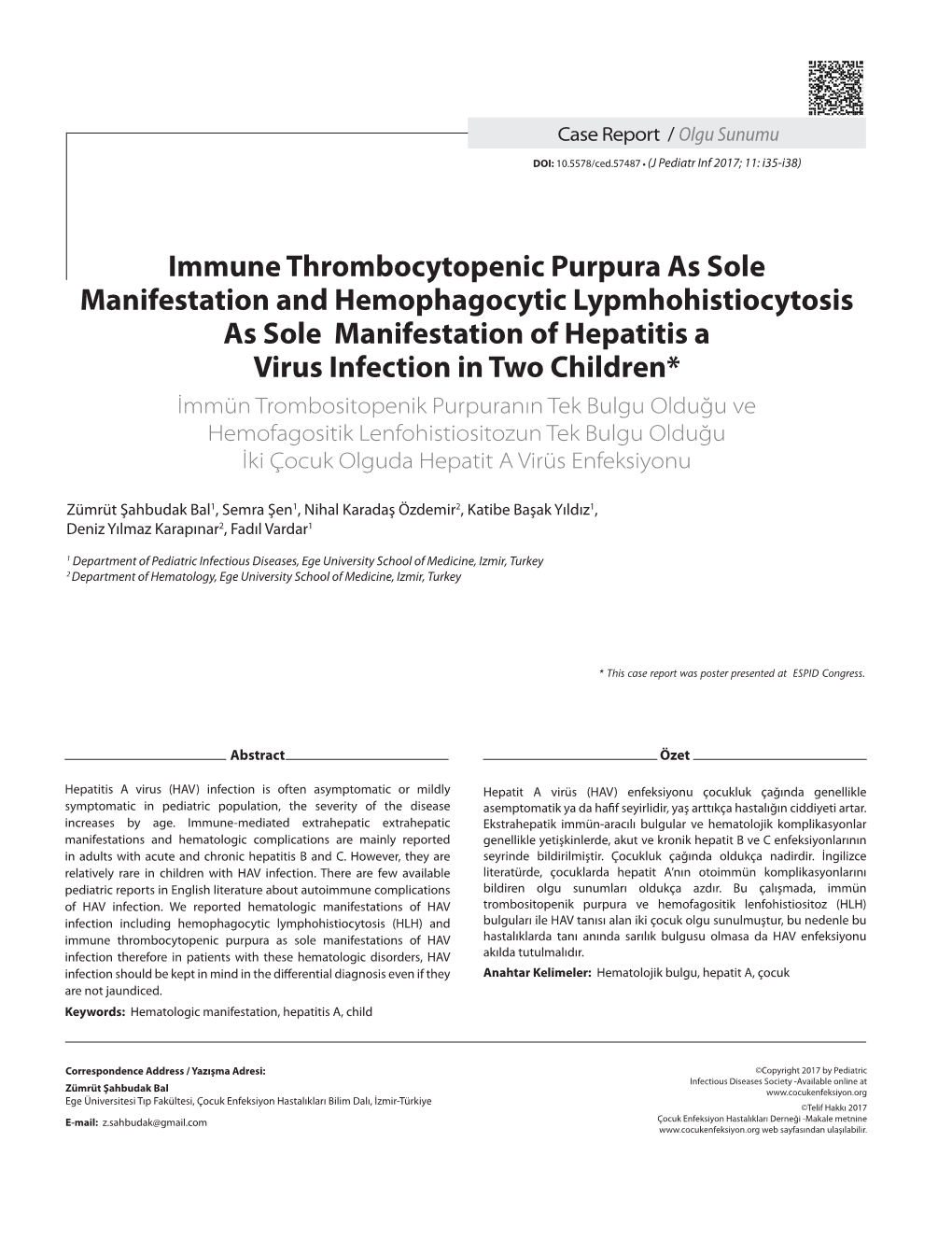 Immune Thrombocytopenic Purpura As Sole Manifestation And