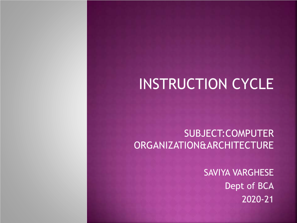 Instruction Cycle