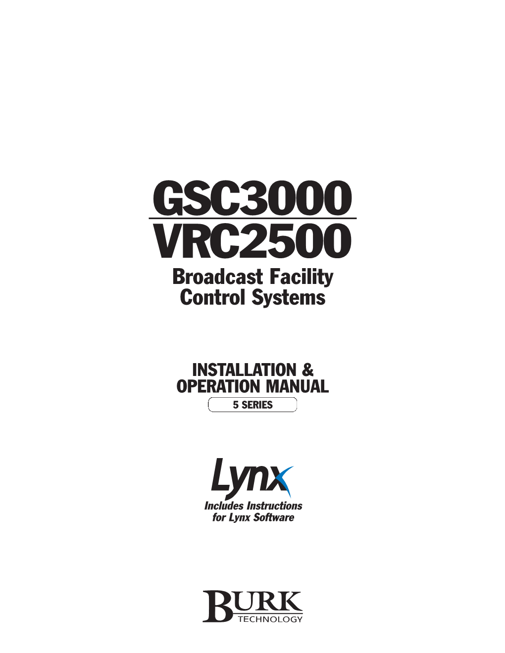 GSC3000, VRC2500 Manual