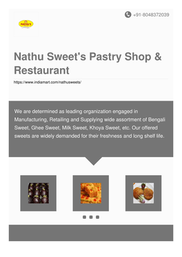 Nathu Sweet's Pastry Shop & Restaurant