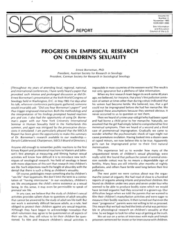 Progress in Empirical Research on Children's