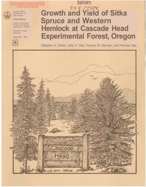 Growth and Yield of Sitka Spruce and Western Hemlock at Cascade Head Experimental Forest, Oregon
