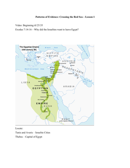 Crossing the Red Sea – Lesson 1