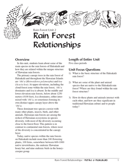 Rain Forest Relationships