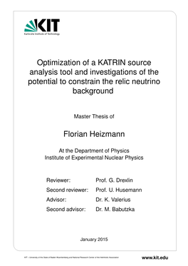 Optimization of a KATRIN Source Analysis Tool and Investigations of the Potential to Constrain the Relic Neutrino Background