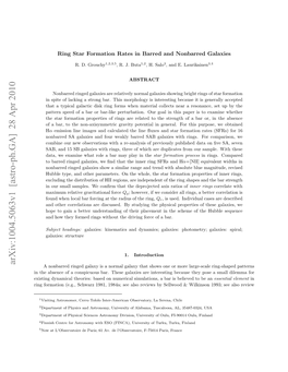 Ring Star Formation Rates in Barred and Nonbarred Galaxies