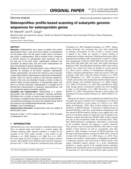 Profile-Based Scanning of Eukaryotic Genome Sequences For