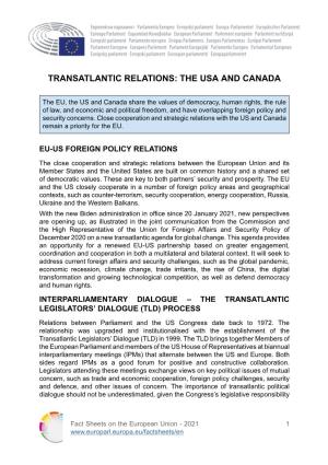 Transatlantic Relations: the Usa and Canada